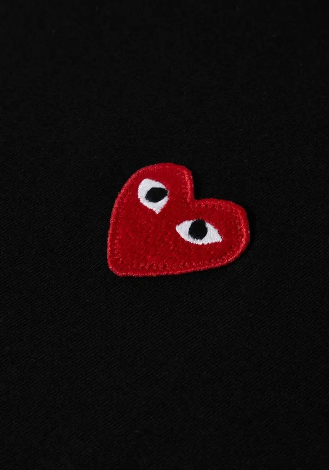 Shop COMME DES GARCONS PLAY RED HEART TEE Black MKI MIYUKI ZOKU TShirts