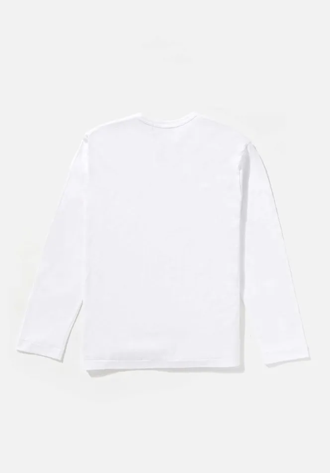 Shop COMME DES GARCONS RED HEART LONG SLEEVE White MKI MIYUKI ZOKU TShirts