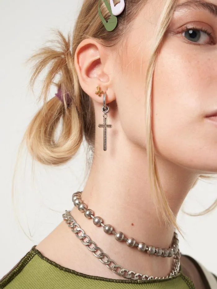 Shop Cross Your Mind Drop Earrings Minga London Accessories