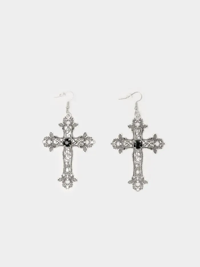 Shop Daggers and Crosses Silver Earrings Minga London Accessories