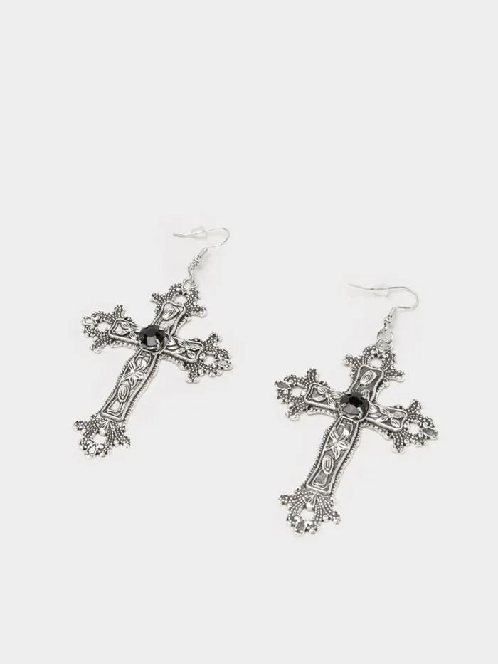 Shop Daggers and Crosses Silver Earrings Minga London Accessories