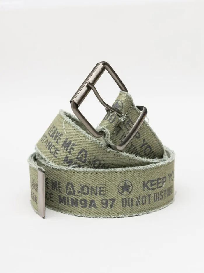 Shop Do Not Disturb Army Green Canvas Belt Minga London Accessories