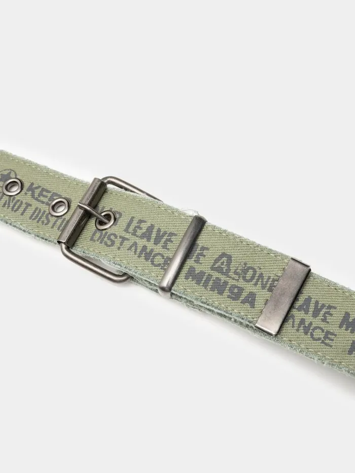 Shop Do Not Disturb Army Green Canvas Belt Minga London Accessories