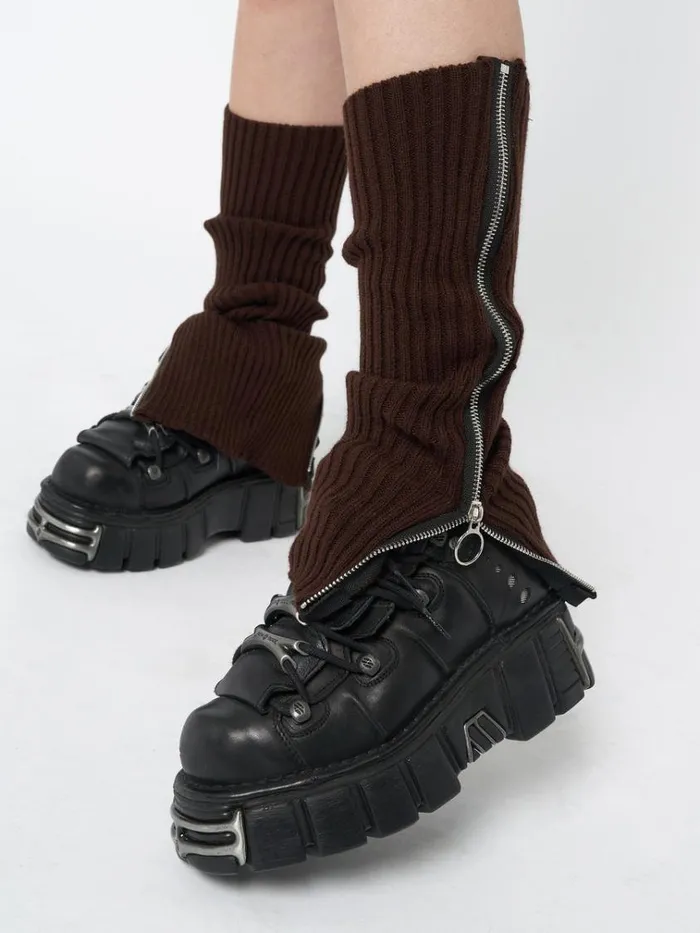 Shop Downtown Brown Zip Up Leg Warmers Minga London Accessories Shop Downtown Brown Zip Up Leg Warmers Minga London Accessories