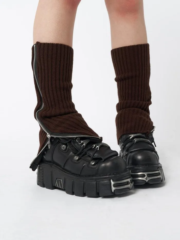 Shop Downtown Brown Zip Up Leg Warmers Minga London Accessories Shop Downtown Brown Zip Up Leg Warmers Minga London Accessories