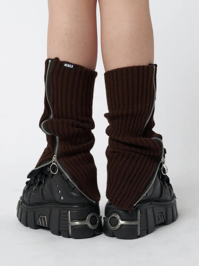 Shop Downtown Brown Zip Up Leg Warmers Minga London Accessories Shop Downtown Brown Zip Up Leg Warmers Minga London Accessories