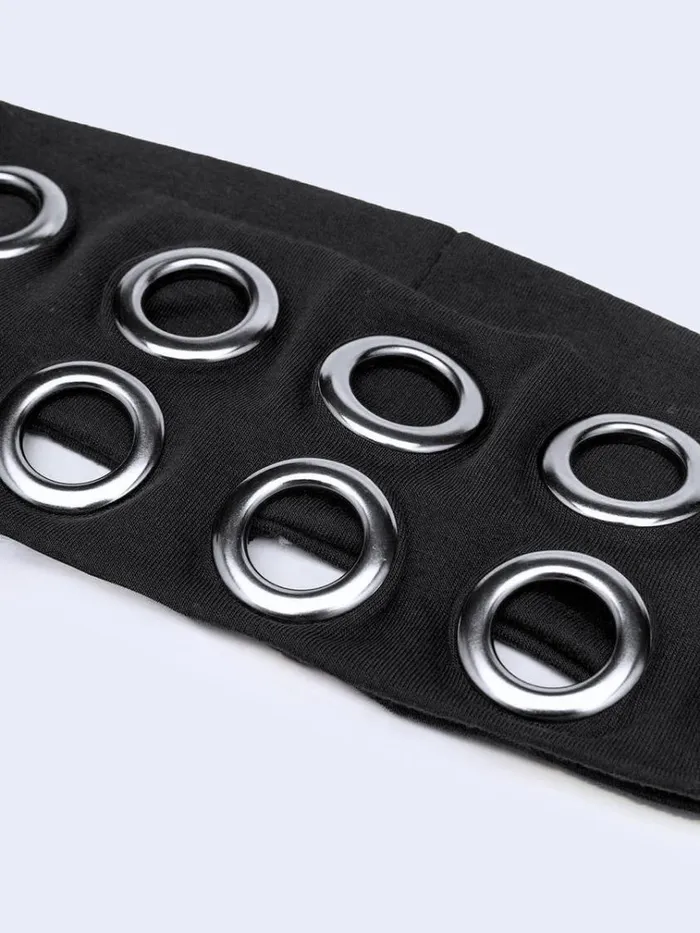 Shop Elektra Black Metallic Hole Headband Minga London Accessories