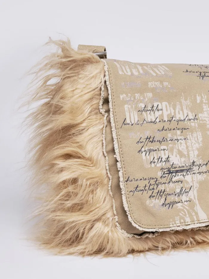 Shop Fluffy Canvas Messenger Bag Minga London Accessories
