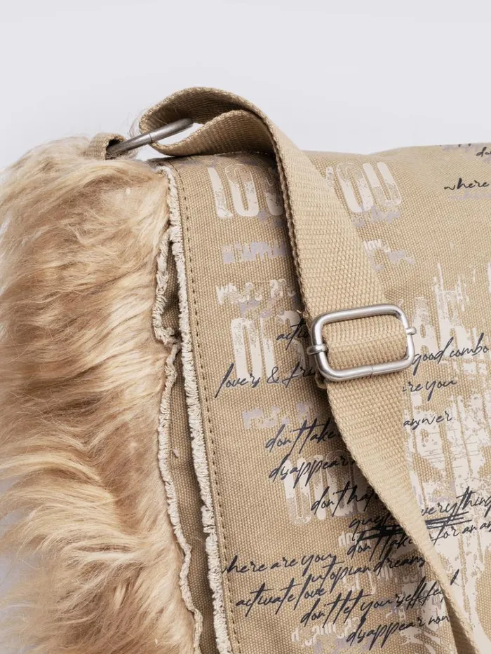 Shop Fluffy Canvas Messenger Bag Minga London Accessories