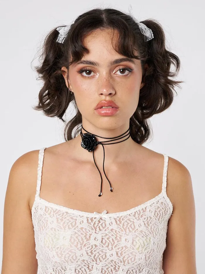 Shop Forbidden Rose Black Choker Necklace Minga London Accessories