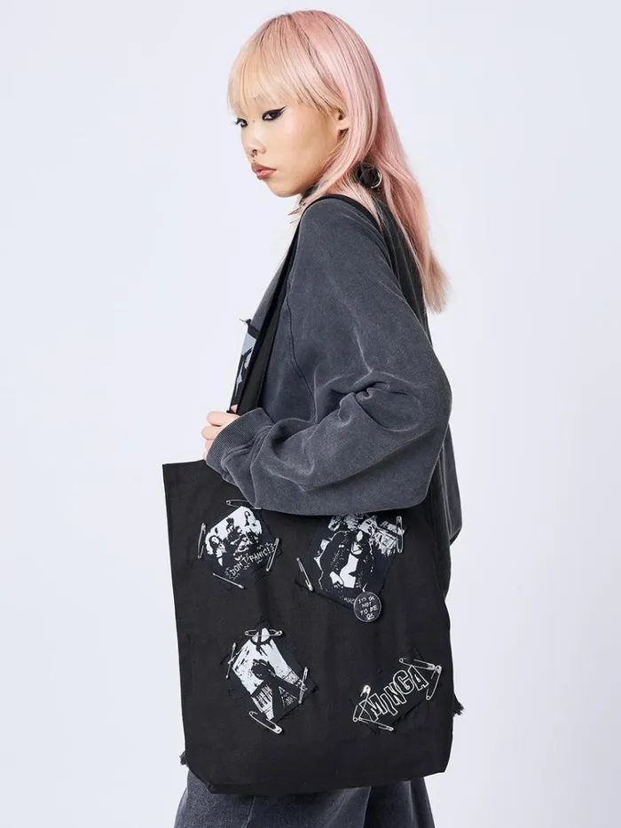 Shop Gothic Romance Black Tote Bag Minga London Accessories