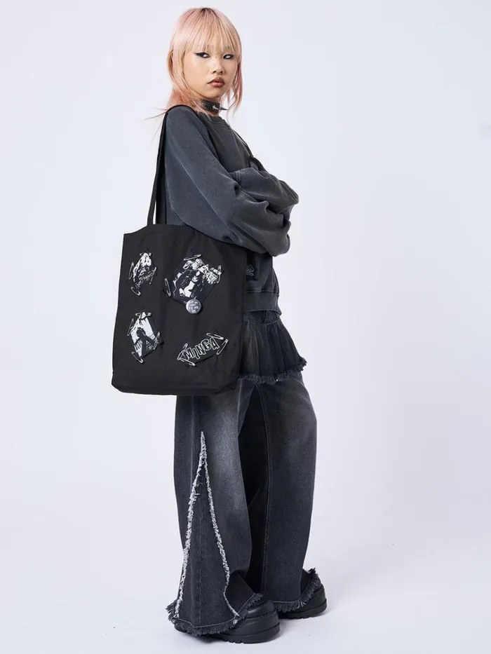 Shop Gothic Romance Black Tote Bag Minga London Accessories
