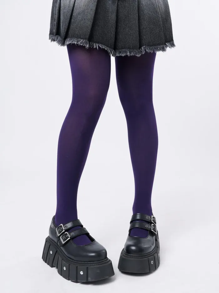Shop Gracie Purple Opaque Tights Minga London Accessories