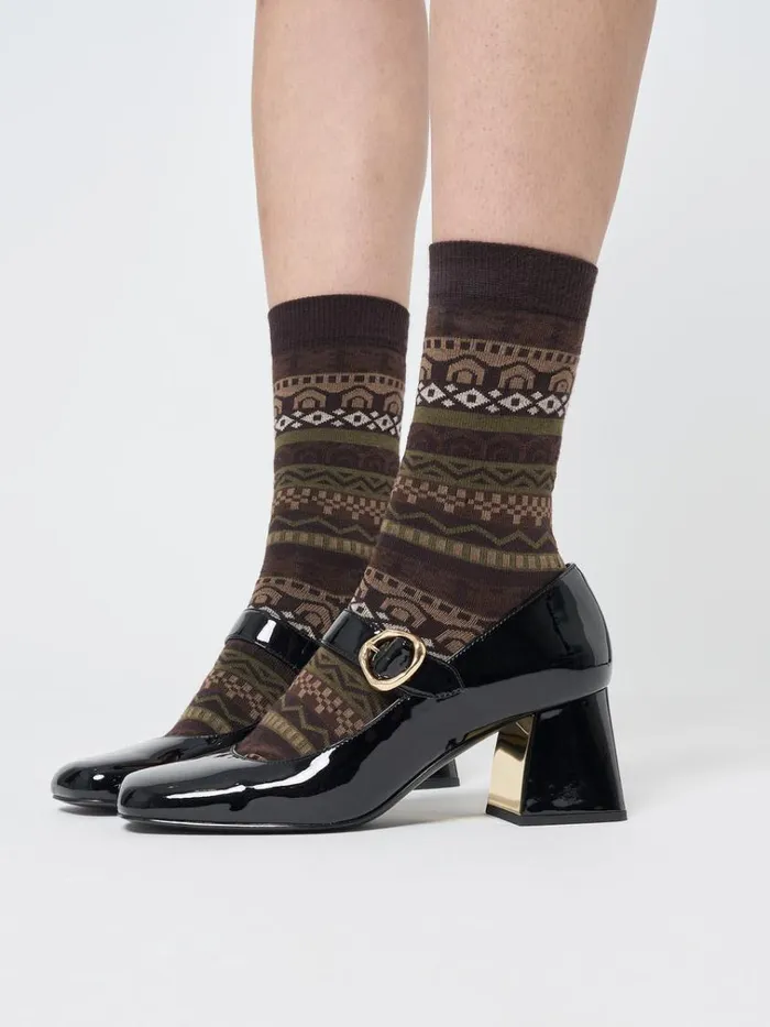 Shop Grandma Jacquard Knit Socks Minga London Accessories