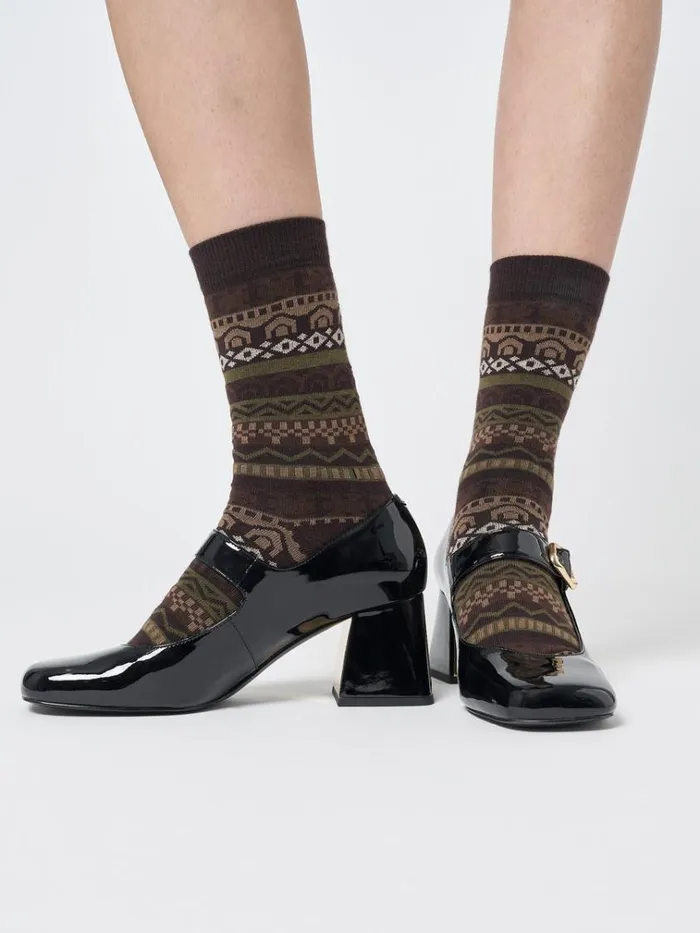 Shop Grandma Jacquard Knit Socks Minga London Accessories