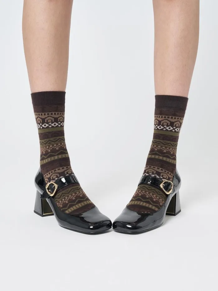 Shop Grandma Jacquard Knit Socks Minga London Accessories