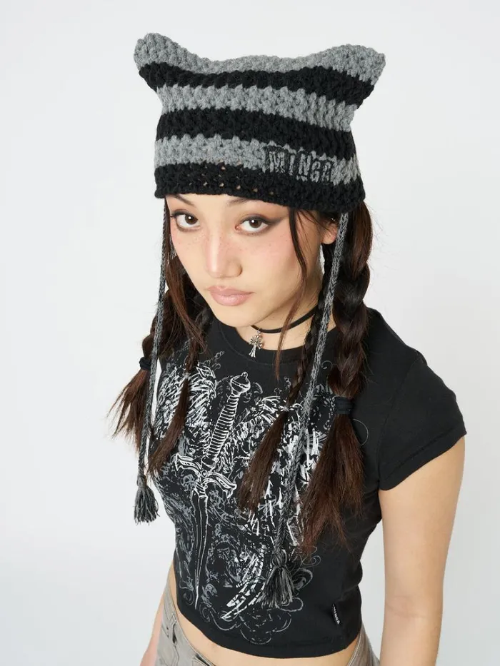 Shop Greta Stripes Tie Knit Hat Minga London Accessories