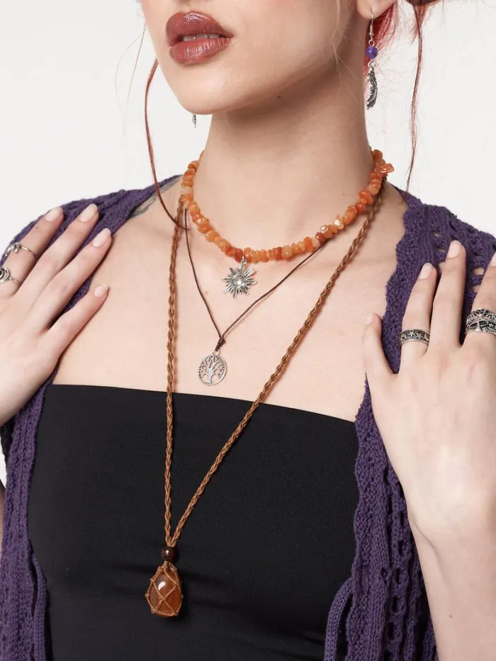 Shop Minga London Accessories Bohemian Fairy Gemstone Necklace Set