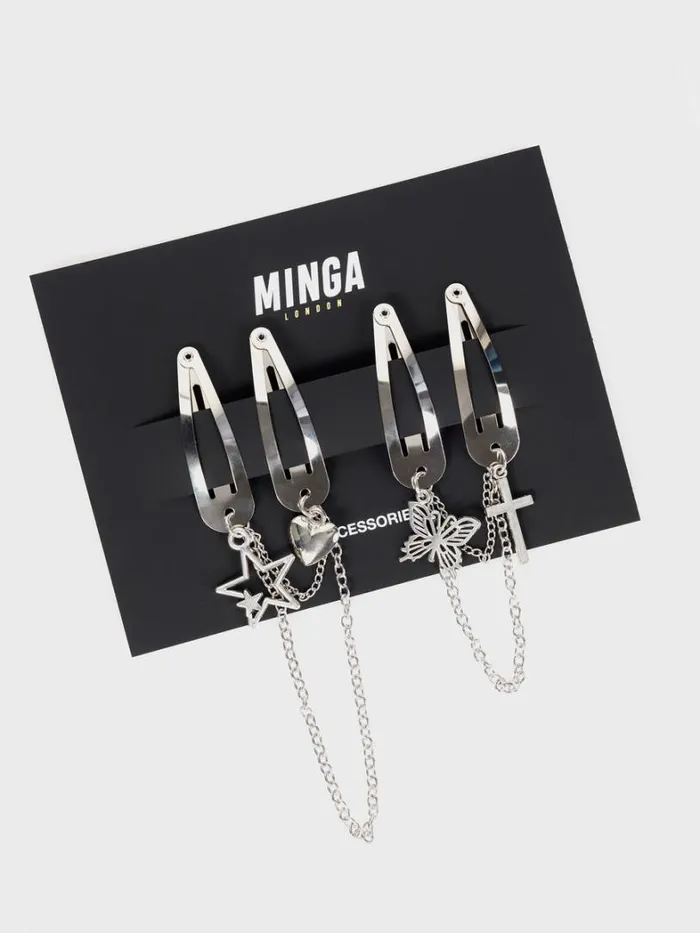Shop Minga London Accessories Cyber Angel Hair Clips Set Shop Minga London Accessories Cyber Angel Hair Clips Set
