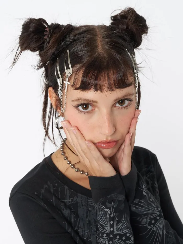 Shop Minga London Accessories Cyber Angel Hair Clips Set Shop Minga London Accessories Cyber Angel Hair Clips Set