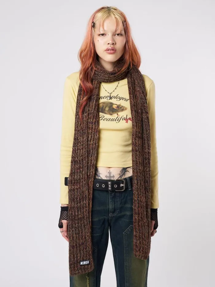Shop Minga London Accessories Emmie Multi Coloured Textured Scarf