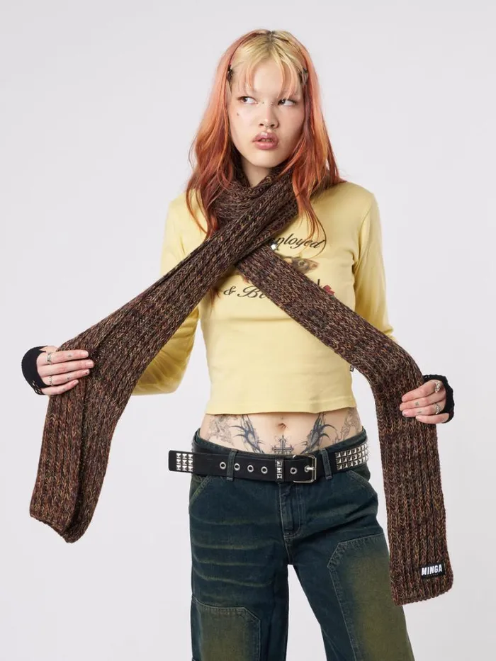 Shop Minga London Accessories Emmie Multi Coloured Textured Scarf