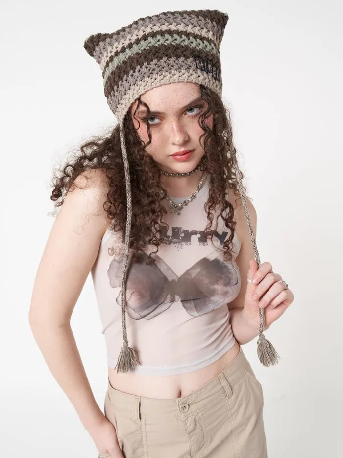 Shop Minga London Accessories Goblin Stripes Knit Tie Hat