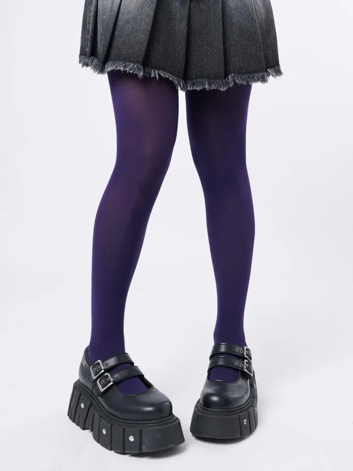 Shop Minga London Accessories Gracie Purple Opaque Tights