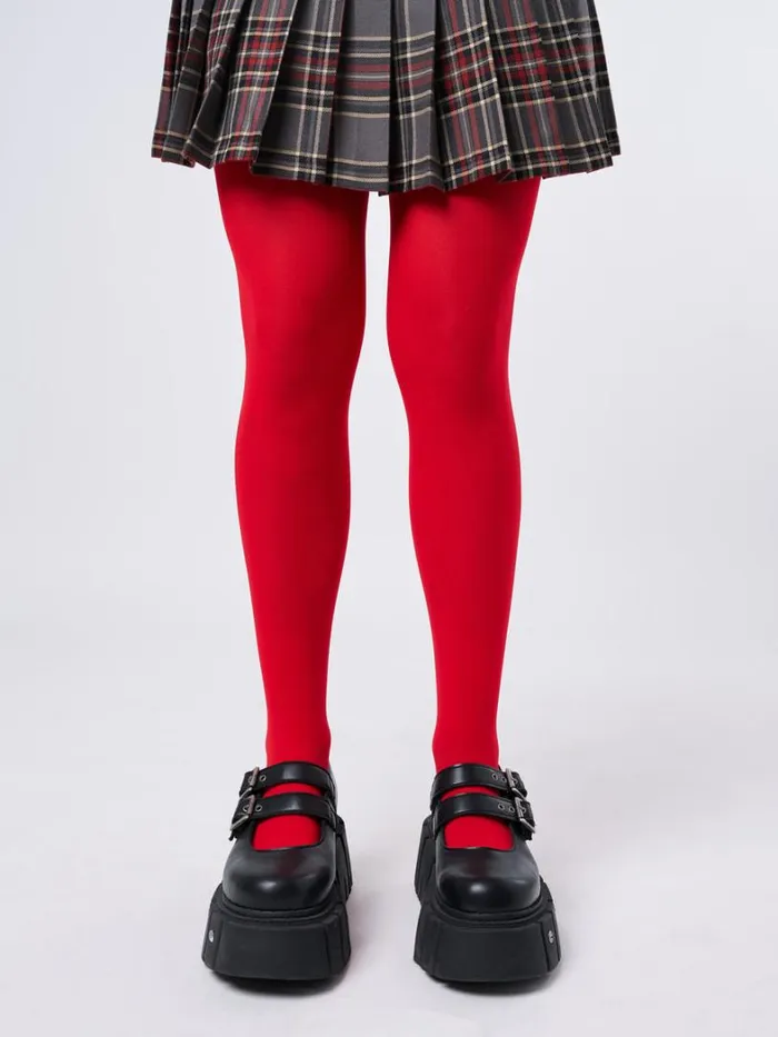 Shop Minga London Accessories Gracie Red Opaque Tights