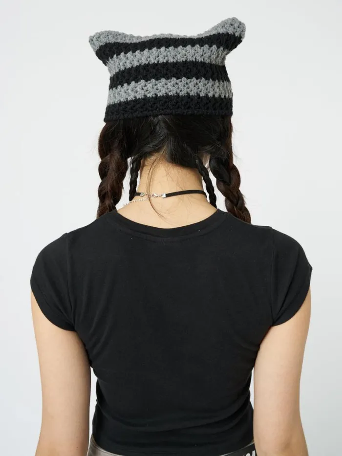 Shop Minga London Accessories Greta Stripes Tie Knit Hat