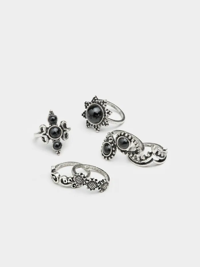Shop Minga London Accessories Leif Silver Ring Set 6 PC