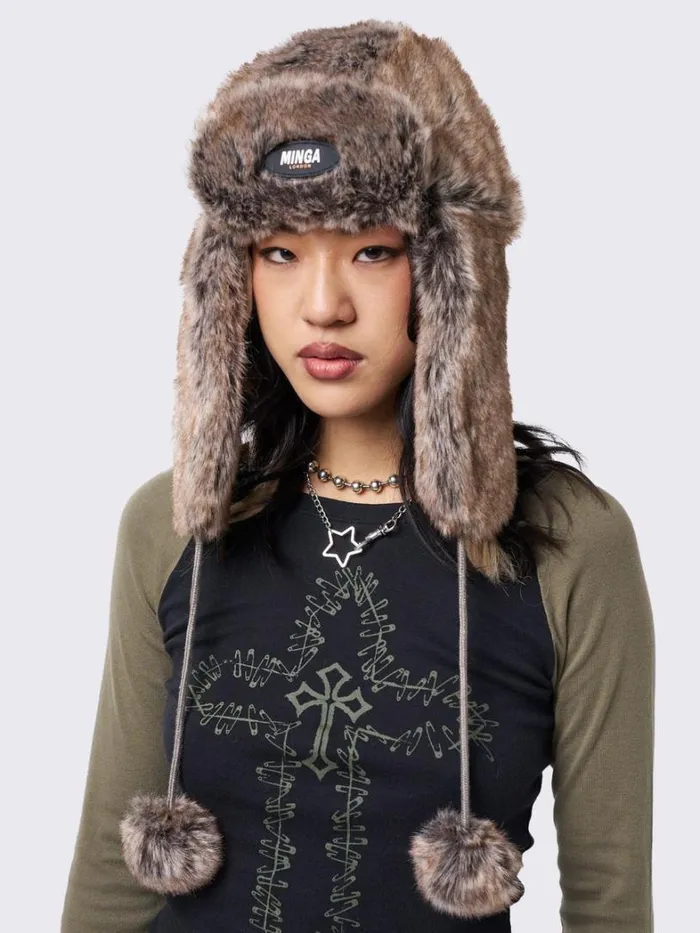Shop Minga London Accessories Masha Fluffy Trapper Hat