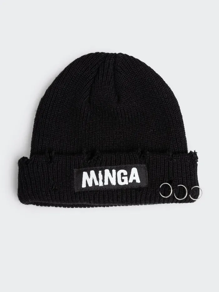 Shop Minga London Accessories Minga Black Distressed Beanie