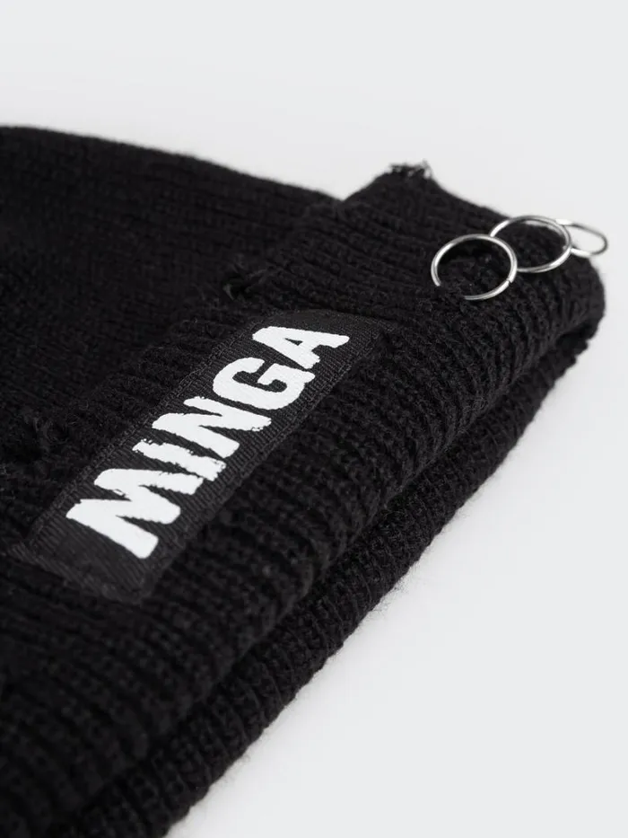 Shop Minga London Accessories Minga Black Distressed Beanie