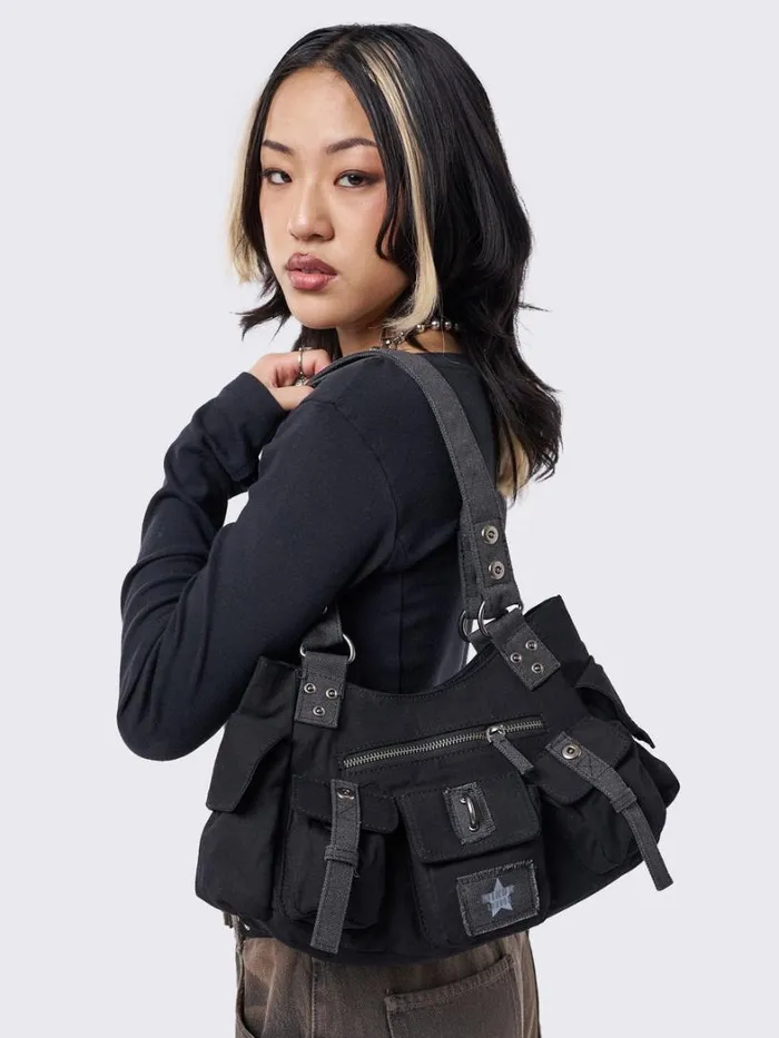Shop Minga London Accessories Minga Black Utility Multi Pocket Bag