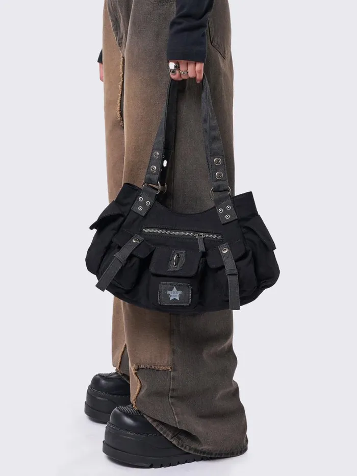 Shop Minga London Accessories Minga Black Utility Multi Pocket Bag