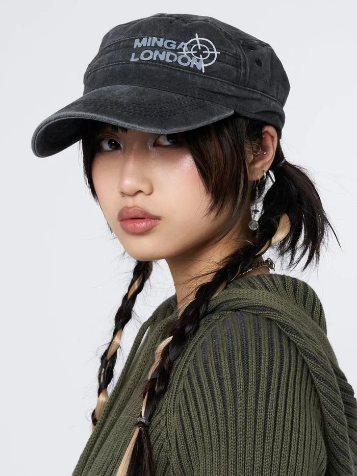 Shop Minga London Accessories Minga Star Black Military Cap