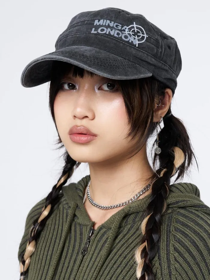 Shop Minga London Accessories Minga Star Black Military Cap