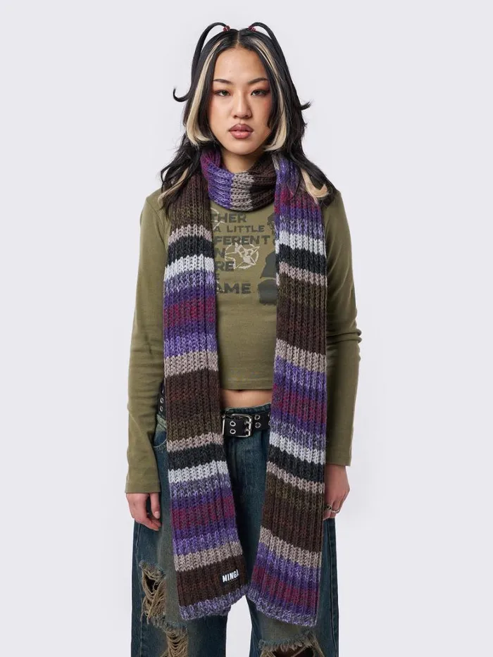 Shop Minga London Accessories Nova Multi Coloured Textured Scarf