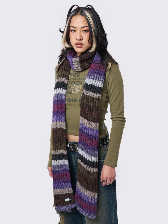 Shop Minga London Accessories Nova Multi Coloured Textured Scarf
