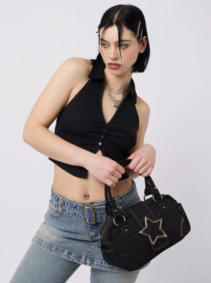 Shop Minga London Accessories Star Girl Black Y2k Handbag