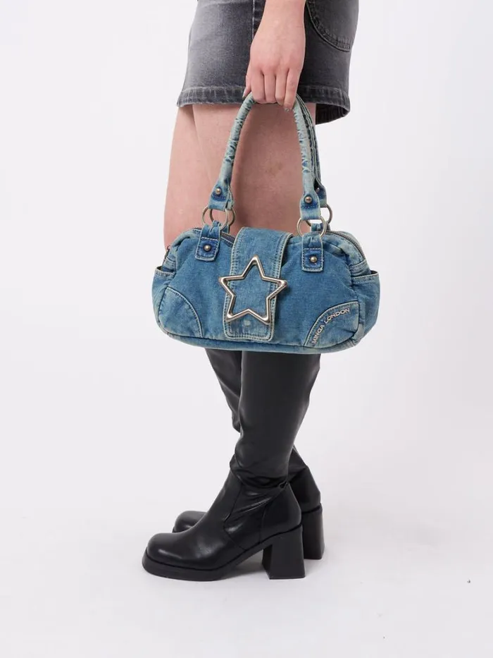 Shop Minga London Accessories Star Girl Denim Y2k Handbag