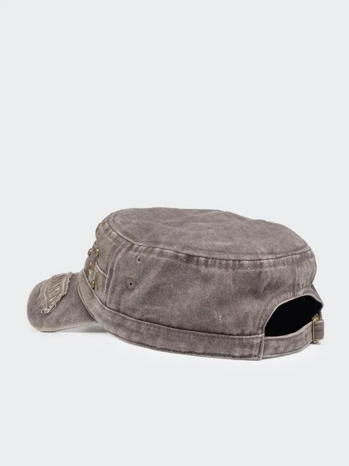 Shop Minga London Accessories Star Studded Brown Minga Military Cap