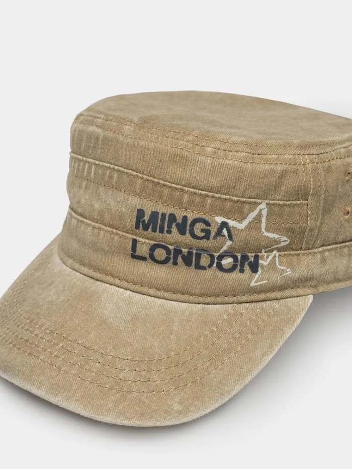 Shop Minga Star Beige Military Cap Minga London Accessories