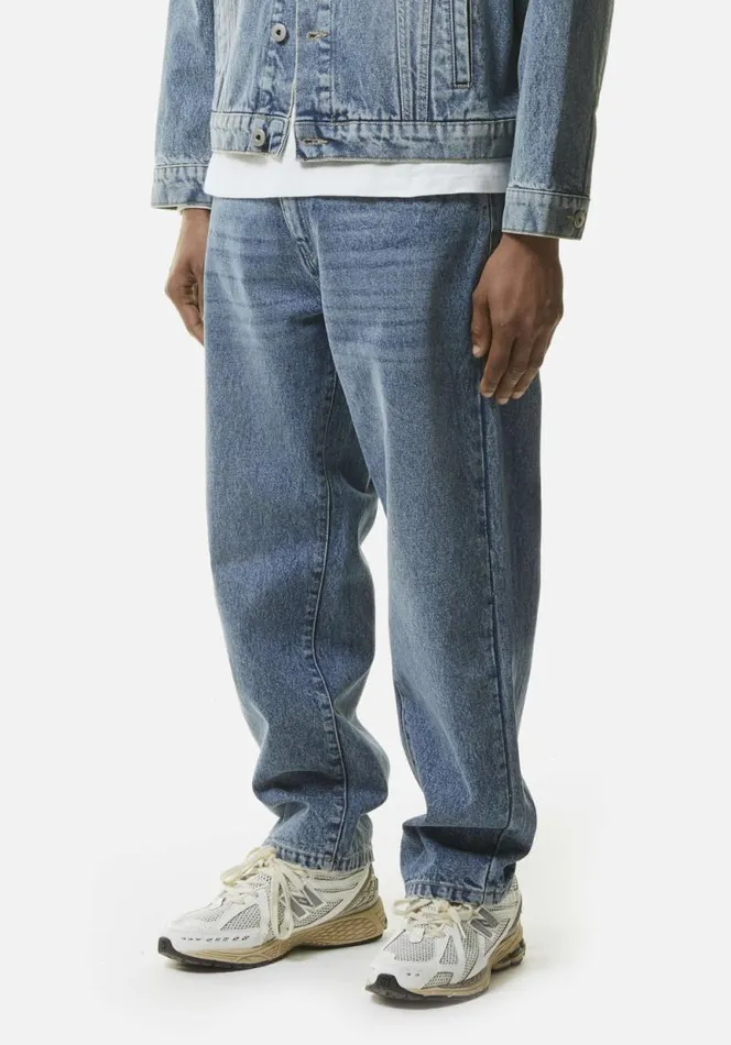 Shop MKI 16OZ DENIM JEANS Bleach Wash MKI MIYUKI ZOKU Trousers Shop MKI 16OZ DENIM JEANS Bleach Wash MKI MIYUKI ZOKU Trousers