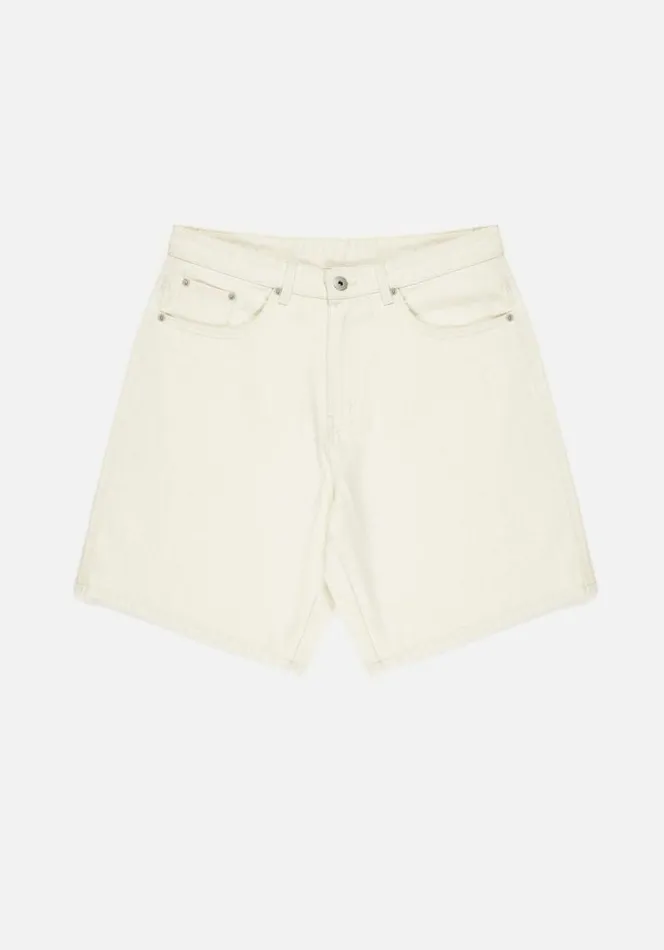 Shop MKI 16OZ DENIM SHORTS Off White MKI MIYUKI ZOKU Shorts