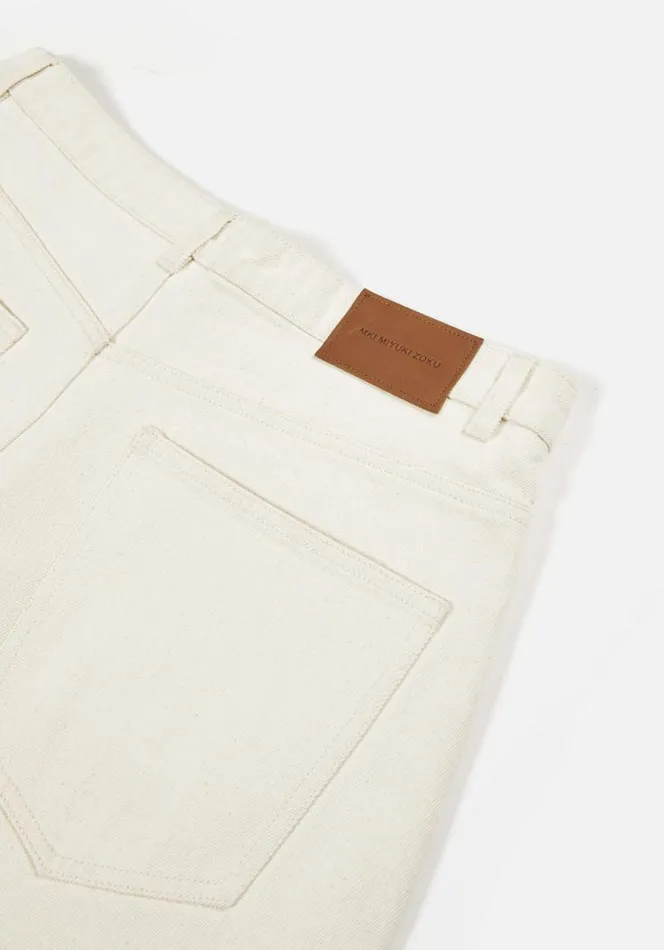 Shop MKI 16OZ DENIM SHORTS Off White MKI MIYUKI ZOKU Shorts Shop MKI 16OZ DENIM SHORTS Off White MKI MIYUKI ZOKU Shorts