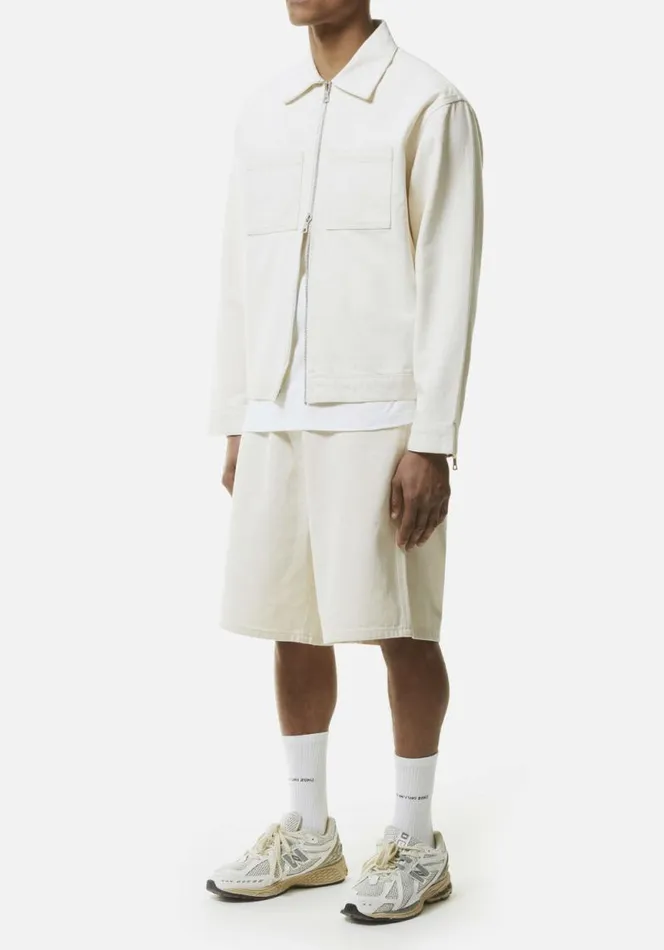 Shop MKI 16OZ DENIM SHORTS Off White MKI MIYUKI ZOKU Shorts Shop MKI 16OZ DENIM SHORTS Off White MKI MIYUKI ZOKU Shorts
