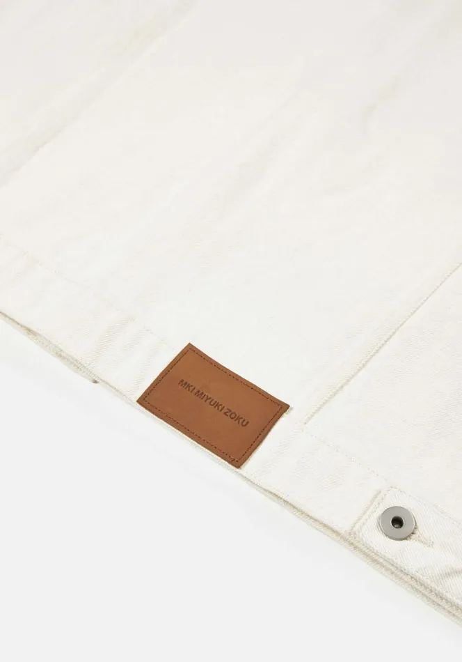 Shop MKI 16OZ DENIM TRUCKER JACKET Off White MKI MIYUKI ZOKU Outerwear Shop MKI 16OZ DENIM TRUCKER JACKET Off White MKI MIYUKI ZOKU Outerwear