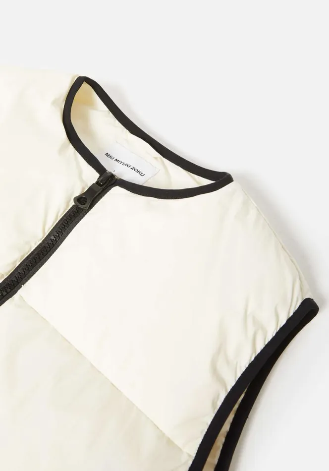 Shop MKI BUBBLE VEST Off White MKI MIYUKI ZOKU Outerwear